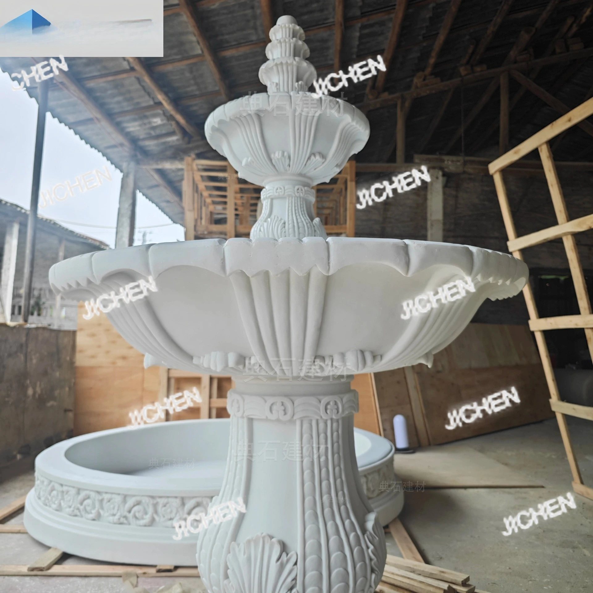 

ZCC European Artificial Stone Wishing Pond, Wedding Landscaping Fountain, Courtyard Fountain, Fiberglass Water Fish Pond Ornamen