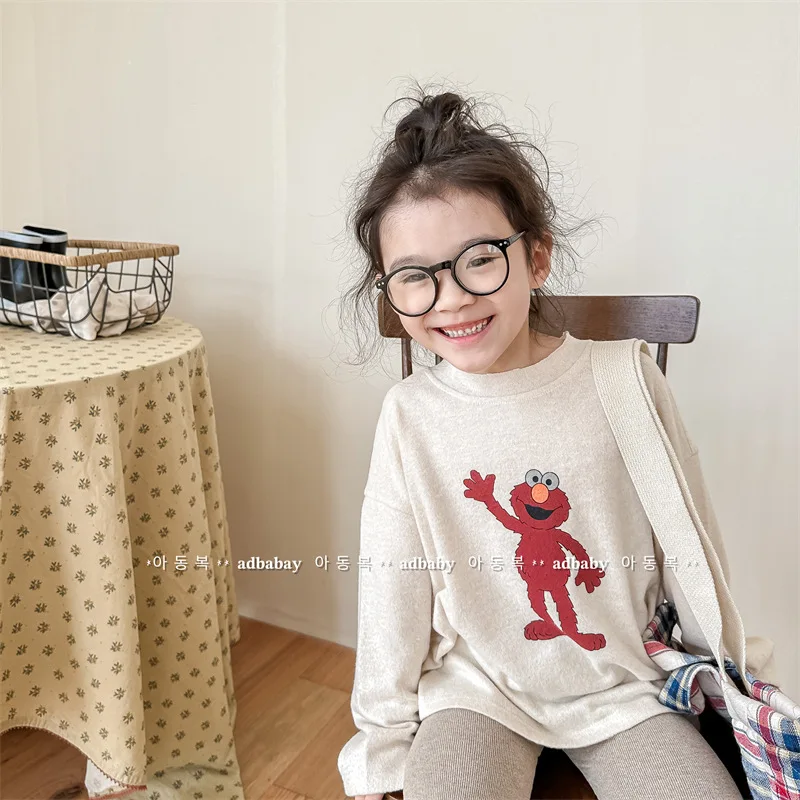 

2025 Autumn New Children Long Sleeve T Shirts Baby Boys Girls Cartoon Print Casual Pullover Kids Versatile Bottoming Shirts Tops