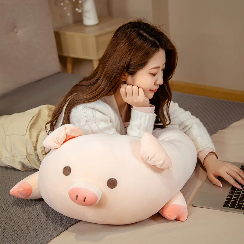 Creative Plush Toy Lovely Pig Soft Doll Lying Pig Toy Kids Toy Sleeping Pillow Birthday Gift w1938