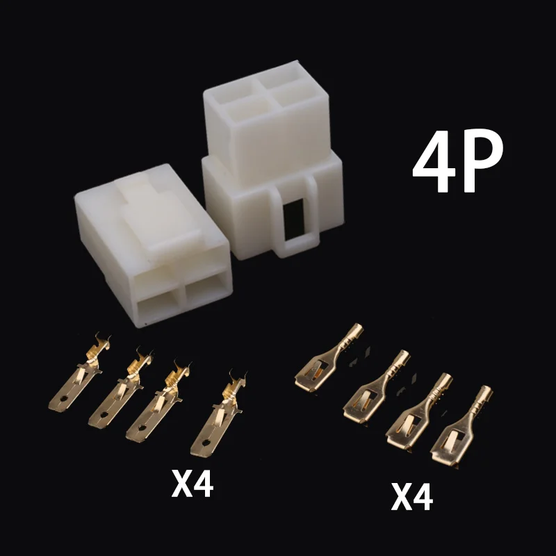 1/5 مجموعة 6.3 مللي متر 1/2/3/4/6/8/12P/14 دبوس السيارات 6.3 سلك كهربائي موصل ذكر أنثى كابل محطة التوصيل أطقم ebike سيارة #5