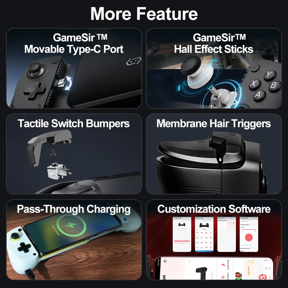 GameSir X5 Lite Mobile Phone Gamepads for iPhone 16 15 Series iPad Mini Android Tablet Controller Hall Effect Joysticks Design - view 6