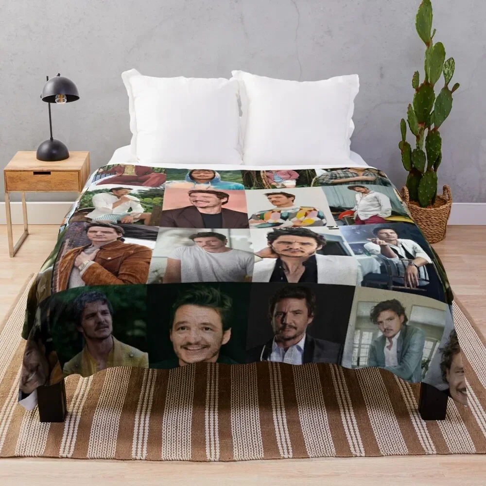 

Pedro Pascal Throw Blanket Cute Plaid Single Luxury Designer Flannel Fabric Blankets