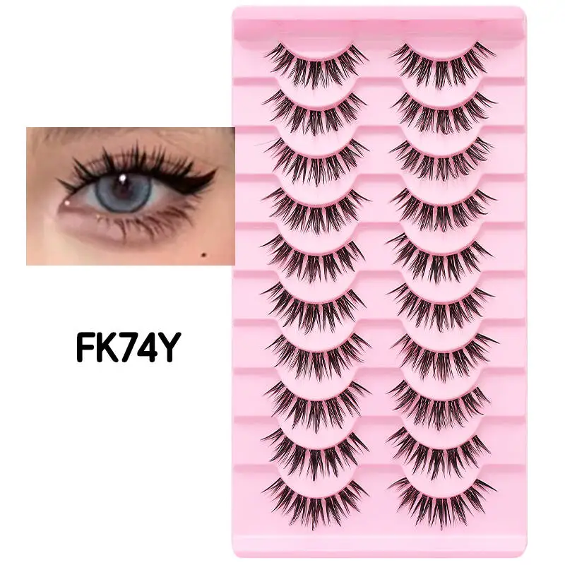 10 Paar Natürliche Manga-Wimpern, Volle Streifenwimpern für Make-up, Großhandel, Dropshipping, Wimpernverlängerung, Anime-Kunstwimpern – Detail 29