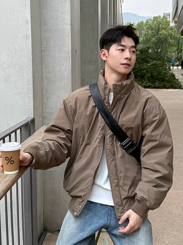 

Мужская зимняя верхняя одежда Thiened Cotton Jaet с воротником-стойкой, ветрозащитный теплый верхний цвет, простой дизайн, новинка 2025 Sle