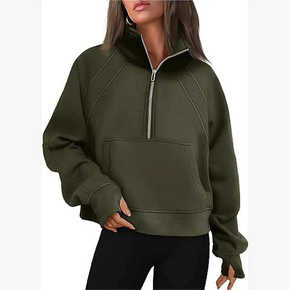 Outono inverno ey hoodie jaet feminino thiened casual longo sve zíper gola fce forrado rua sle casaco