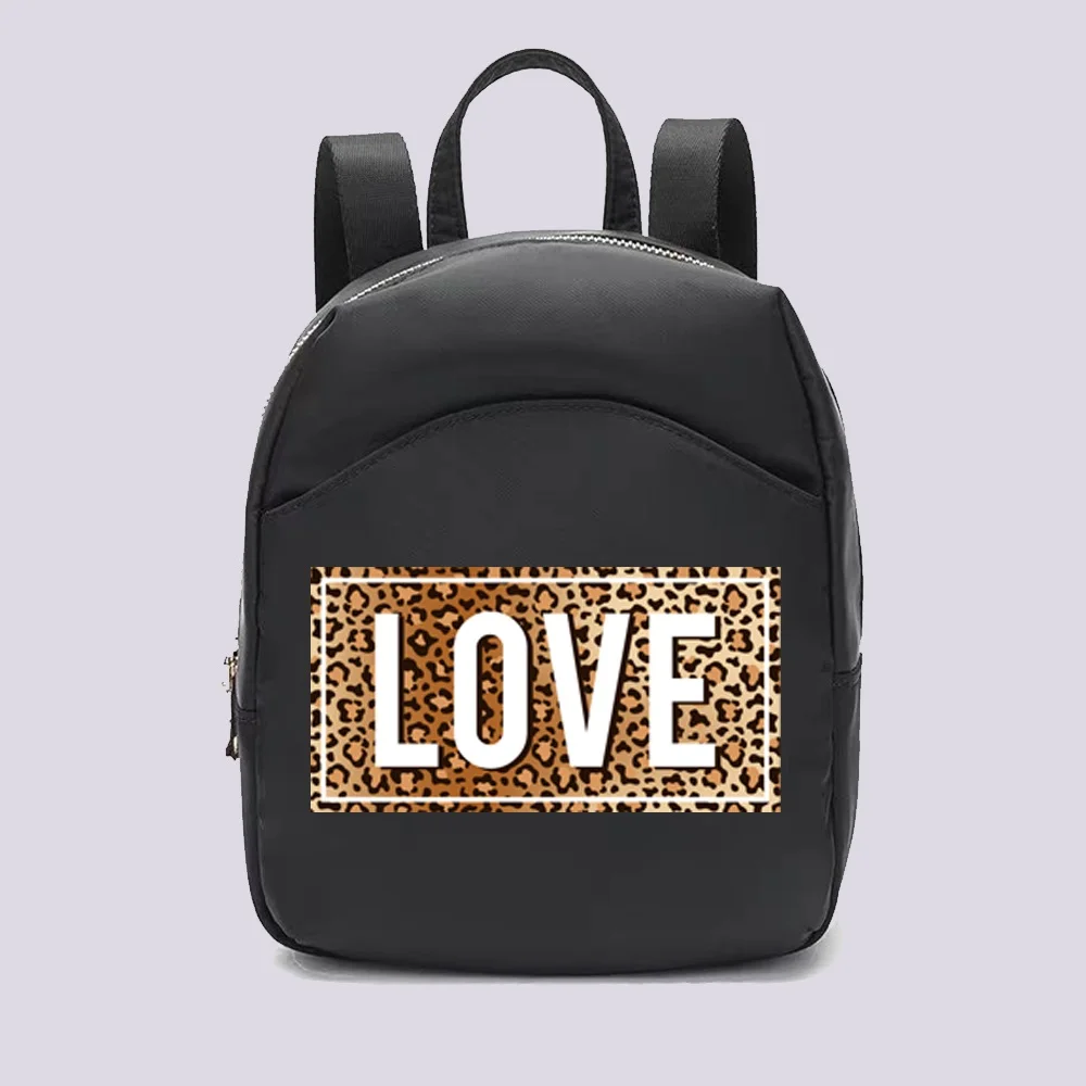 Petit sac à dos noir imprimé léopard pour femmes, Mini sac d'école, décontracté, à la mode, pour filles, nouvelle collection 2022