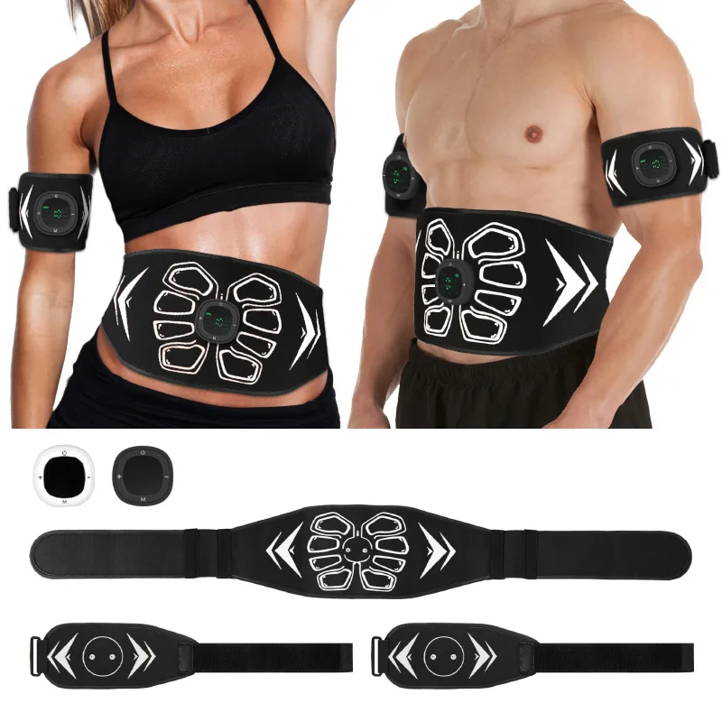สติ๊กเกอร์กระตุ้นกล้ามเนื้อหน้าท้อง EMS แบบใหม่, อุปกรณ์ออกกำลังกายหน้าท้อง, เข็มขัดกระชับสัดส่วนสำหรับใช้ในบ้าน, อุปกรณ์ฝึกซ้อมออกกำลังกายสำหรับคนขี้เกียจ