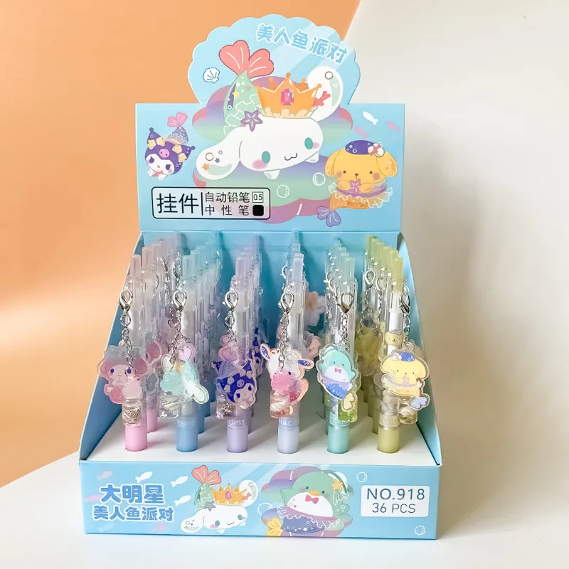 36 / batches van samui kawaii mermaid hanger gel pen schattig 0. 5mm zwarte inkt neutrale pen promotionele geschenken kantoor schoolbenodigdheden