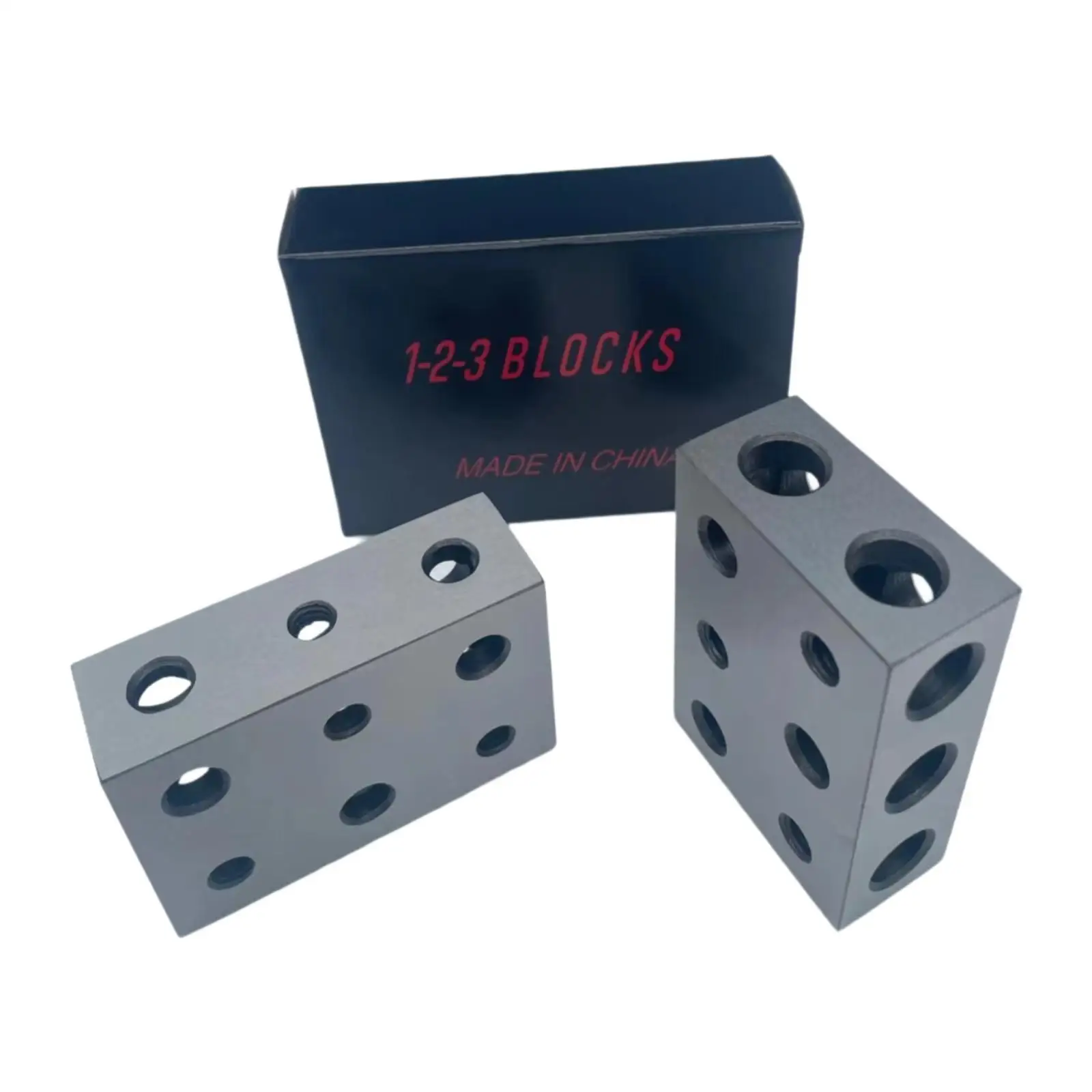 2x 1x2x3 Blocks Machinist Set up Blocks Sturdy Universal Hardened Steel 11 Holes Professional Parallel Blocks 1 x 2 x 3 inch