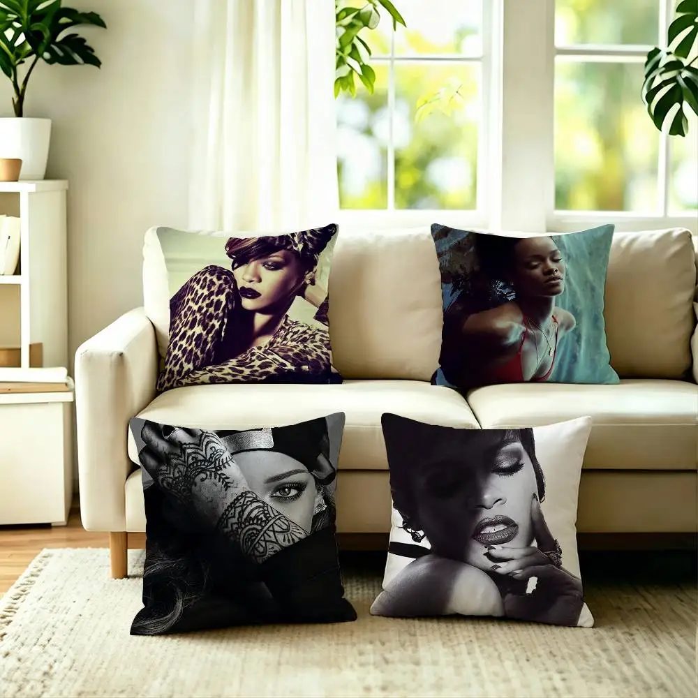 

Pop Singer Rihanna Square Double-Sided printed Pillow Case Bedroom Bedside Pillow Sofa Cushion Cover