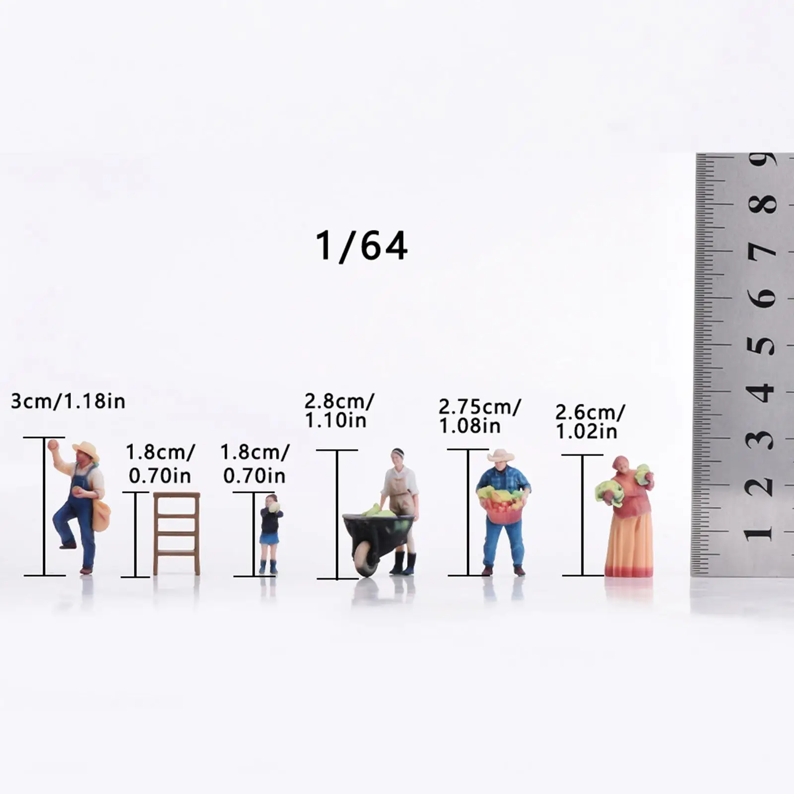 

1/64 Miniature Figures Mini Models The Farm Family Collectibles Tiny DIY Projects Layout Prop Miniature People Figurines