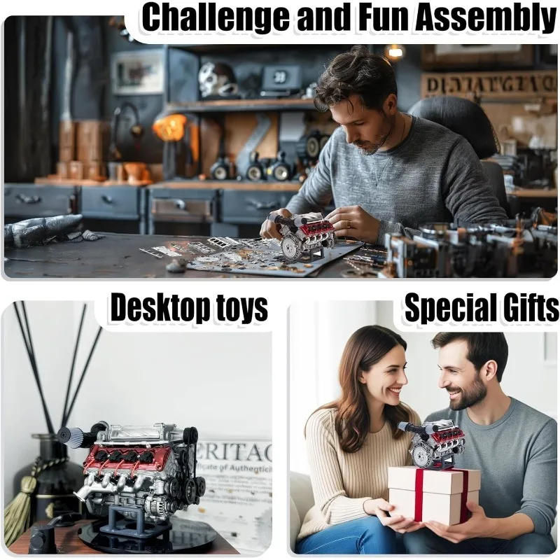 Mini kits V8 que funcionam - Kits de modelo V8, kits RC em miniatura Cison MAD para adultos para construir, DIY