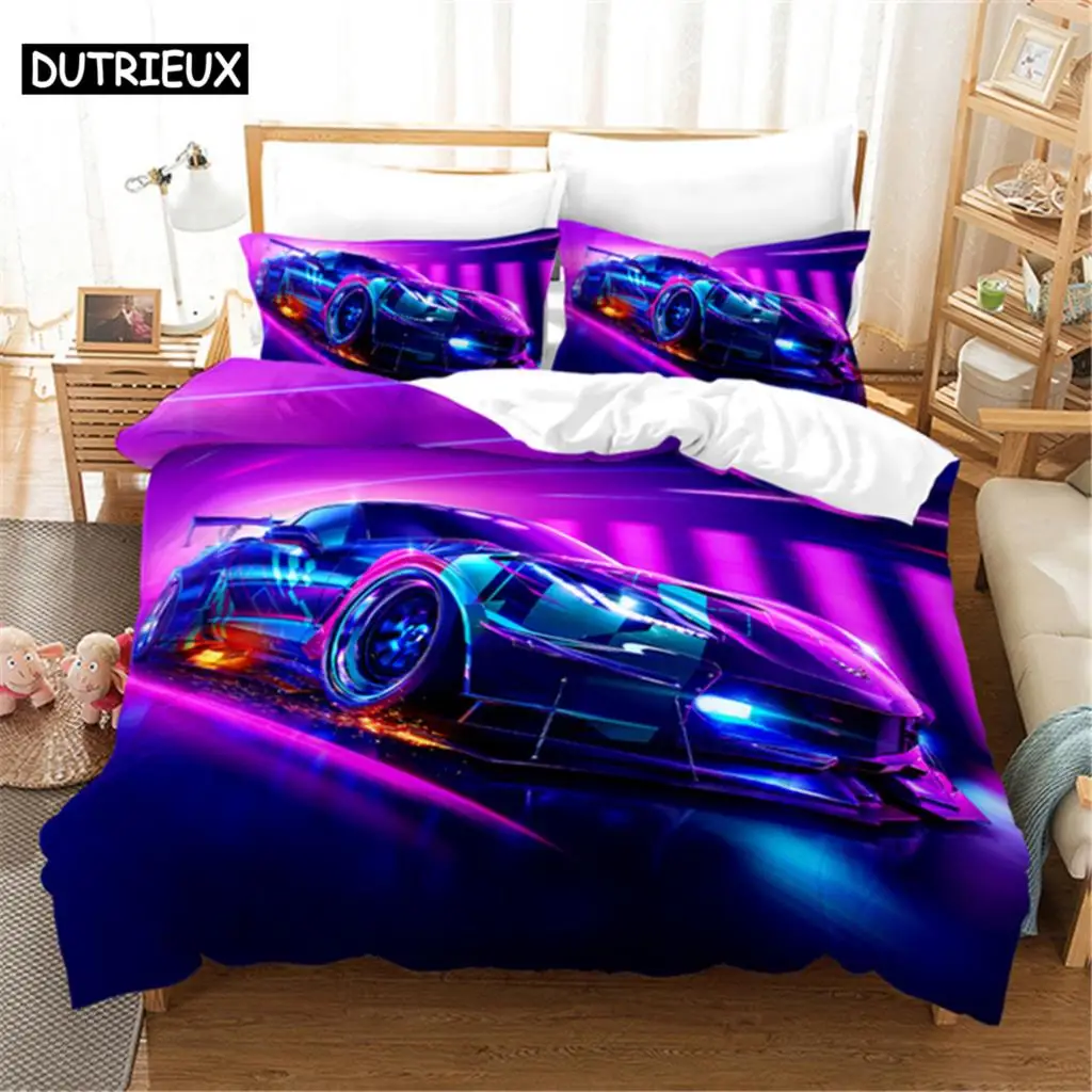 

Sports Car Duvet Cover Set Luxury High Quality 3D Printed Bedding 2/3pcs Double Queen King Bedclothes Adults Boys Home Textile