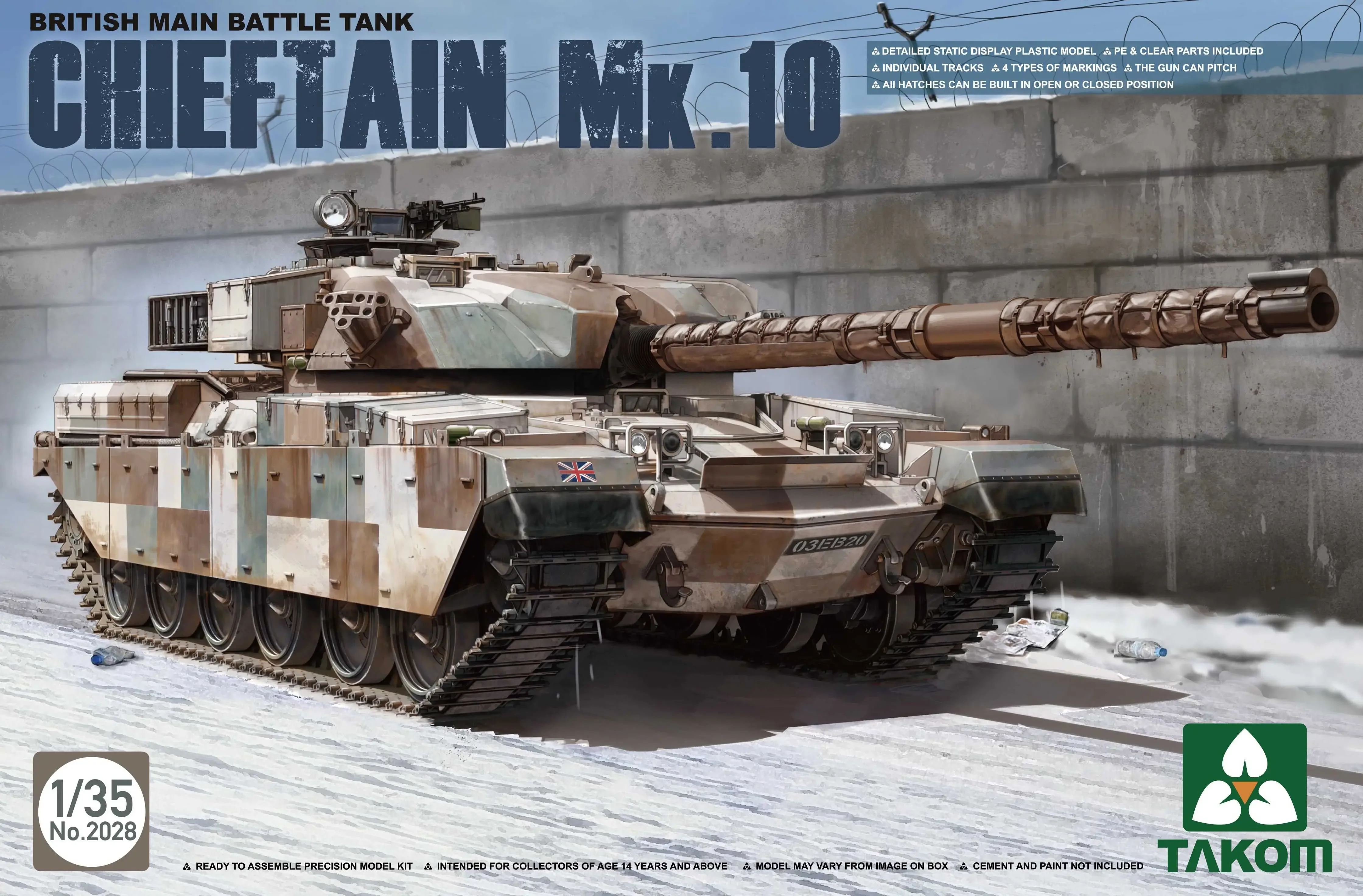 

TAKOM 2028 1/35 Британский главный боевой танк Chieftain Mk.10 Модельный комплект в сборе