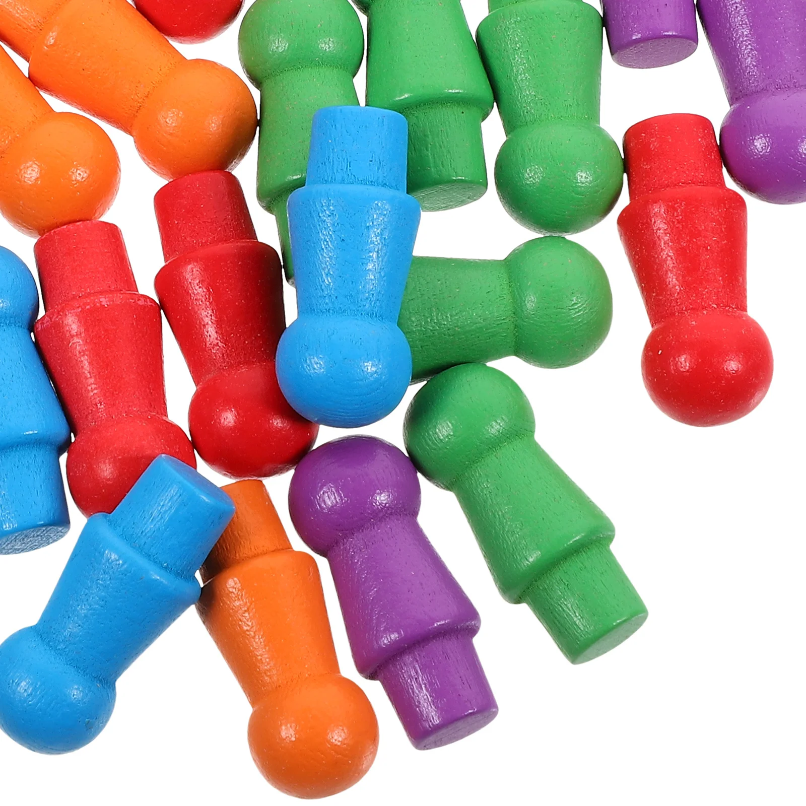 60 sztuk Małych, Kolorowych Drewnianych Figur do Gry w Latające Szachy, do Gier Planszowych, Edukacyjnych, Rozwijających Zdolności Poznawcze, Rozrywkowych i do Użytku jako Zamienniki