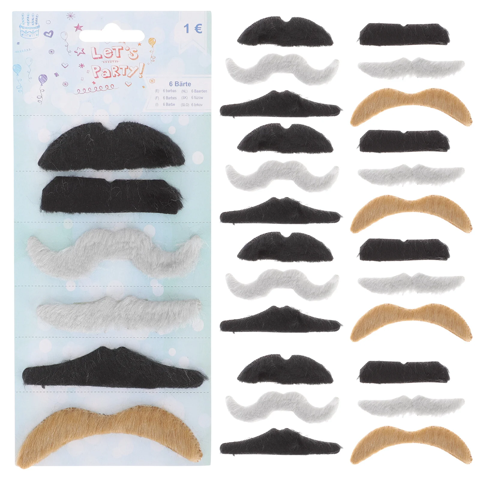 

30Pcs Funny Self Adhesive Beard Halloween Cosplay Party Decoration Exquisite Details Realistic Look Fake Beard