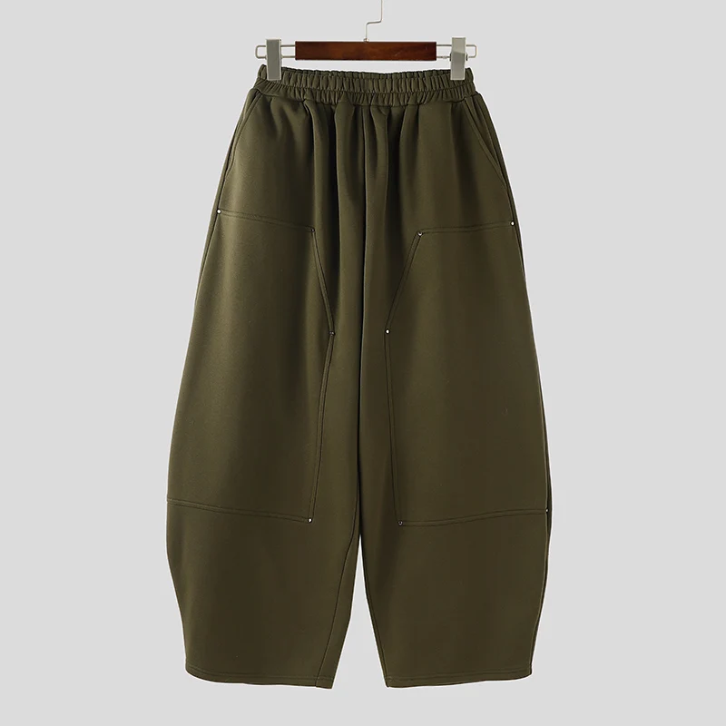 Männer Weite Hosen Elastische Taille Jogger Lose Freizeithosen Männer Streetwear Koreanischer Stil Mode Männliche Lange Hosen S-5XL INCERUN – Detail 8
