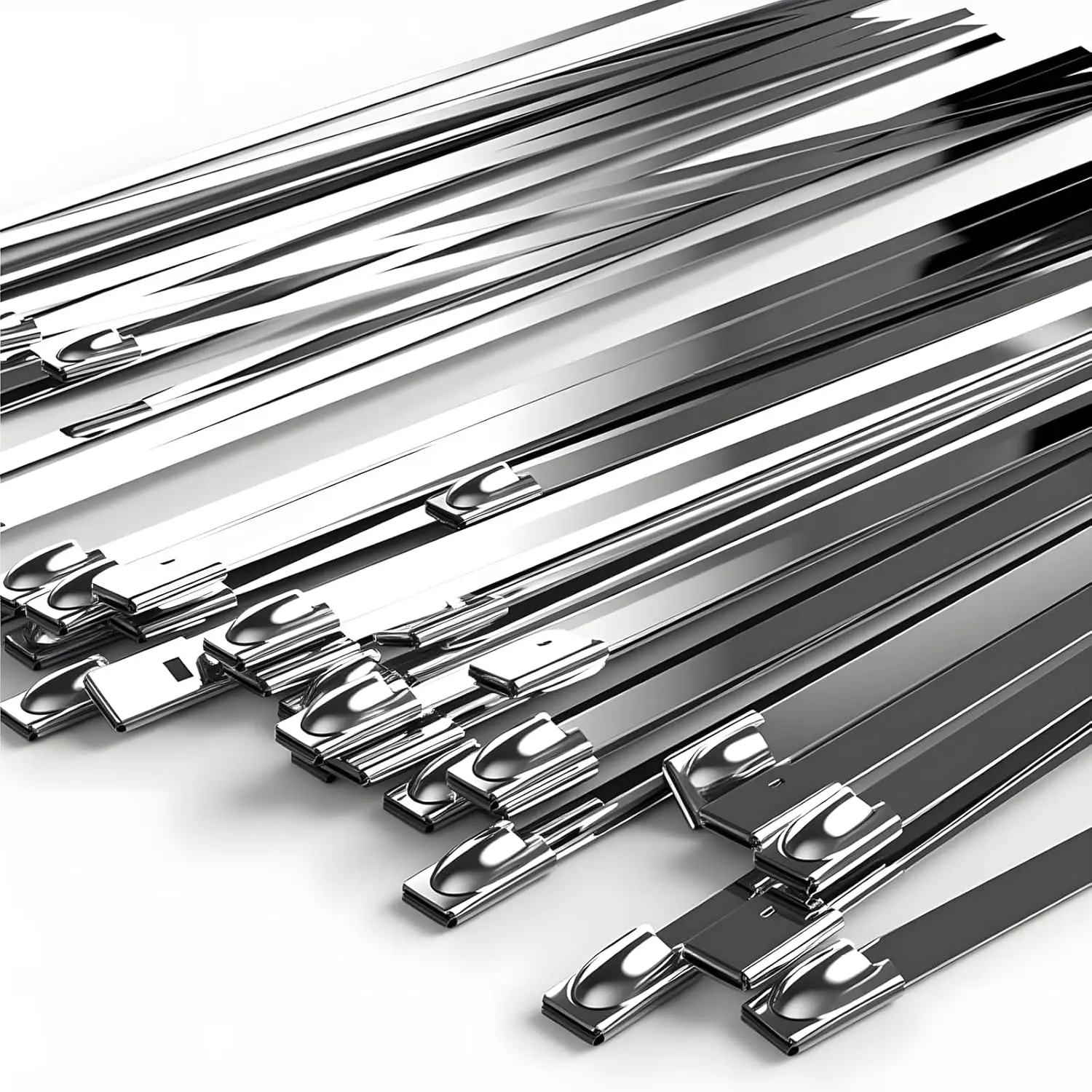 

304 Stainless Steel Cable Ties 11.8in 100pcs Heavy Duty UV Resistant for Exhaust Wrap Pipe Fence Farm
