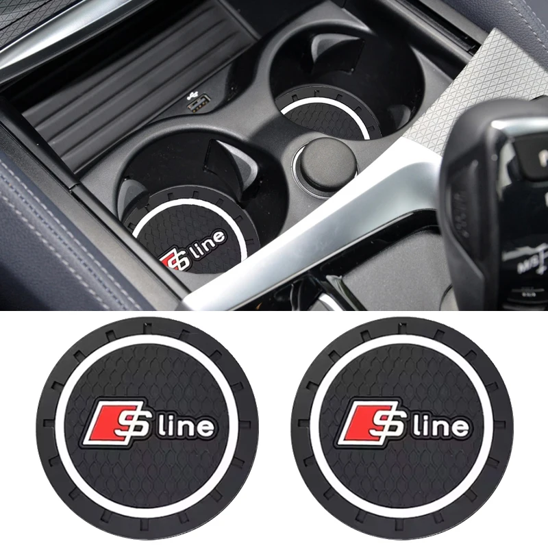 Protetores de Copo Antiderrapantes para Carro, Tapete Antiderrapante para Audi S A5 A6 A3 A1 A2 A4 A7 A8 Q1 Q2 Q3 Q4 Q5 Q6, Acessório de Interior Automotivo