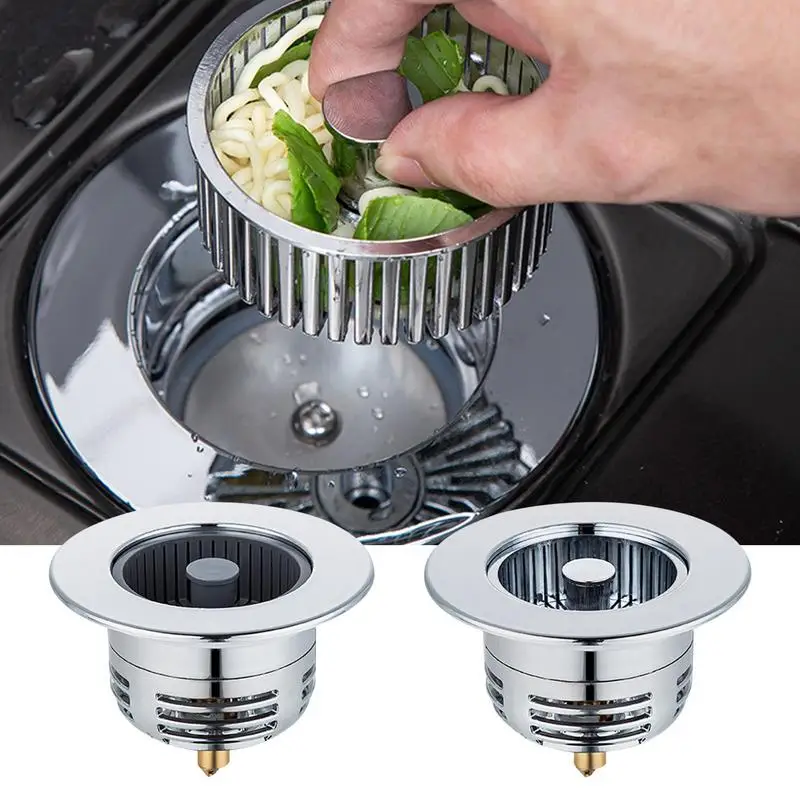 Sink Drain Strainer Kitchen Sink Filter 3 In 1 Stainless Steel Filter Strainer For Toilet Basement Dormitory Sewer Apartment