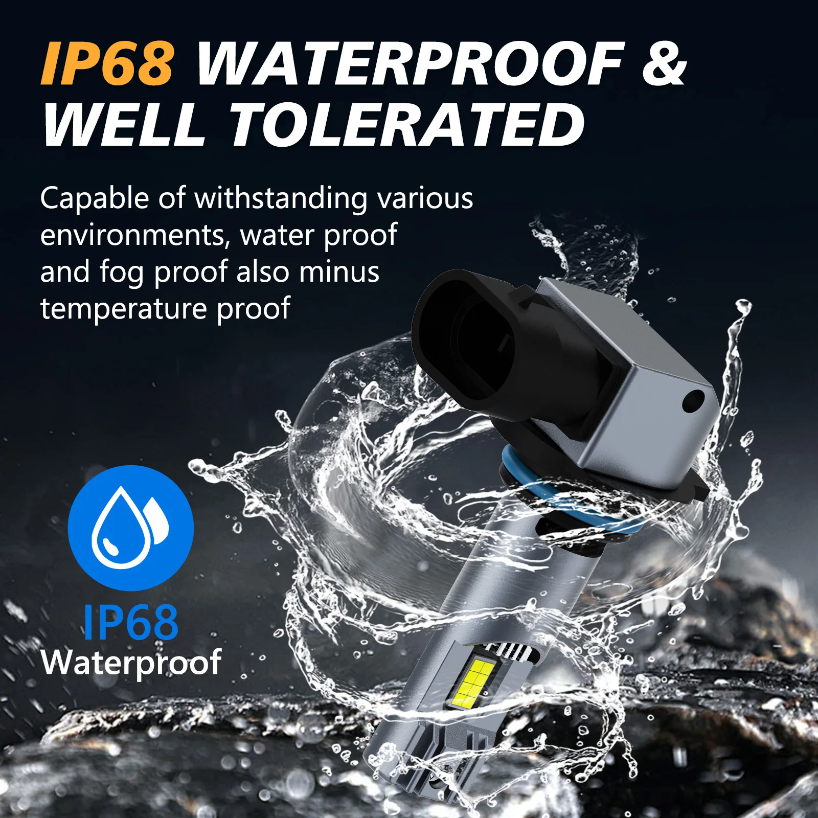 PANGOLIN H4 LED المصابيح الأمامية 2 قطعة 24000LM 600% أكثر إشراقا اللاسلكية عالية منخفضة شعاع مروحة سيارة صغيرة ضوء عدة استبدال الهالوجين