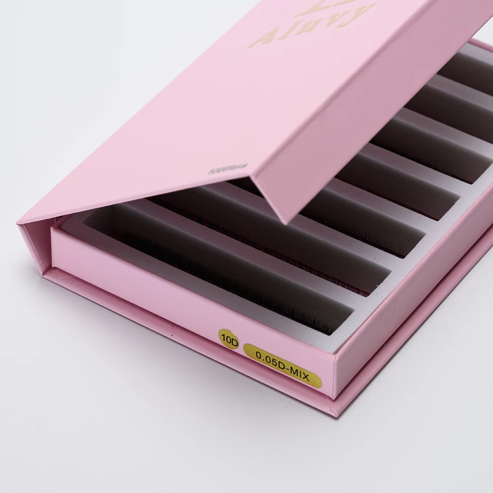 Ultra-speed Promade แฟน 3D-14D Pointy บางฐาน 1000 แฟน Rapid Mega รัสเซีย Premade แฟน Lash Extension แต่งหน้าเครื่องมือ