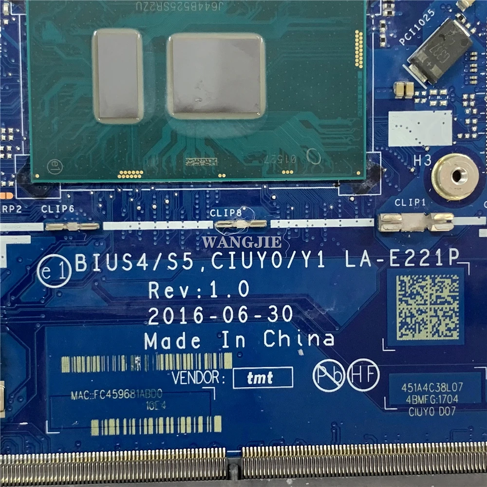 Imagem -03 - Placa-mãe do Portátil para Lenovo Ideapad 51014ikb 5b20m32823 La-e221p I57200u Cpu Gpu 2g 100 Testado ok