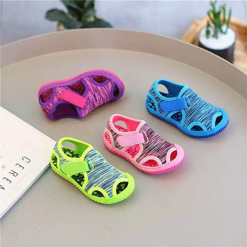 Kids Sandals Summer Baby Girl Boy Non-slip Outdoor Sneaker Candy Color Casual Beach Sandals Children Breathable Girl Shoeصنادل