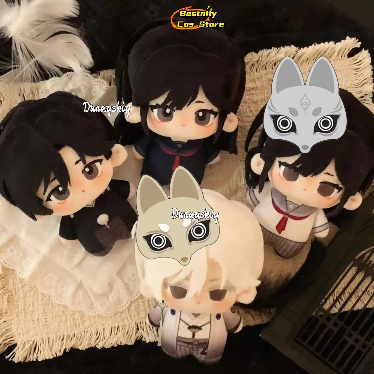 ホラーFゲーム 水瀬ひなこ/キツネマスク コスプレ衣装 ふわふわハンドヘルド{Bestnify Cos}10CM カワイイアニメコレクション 変装ディスプレイ