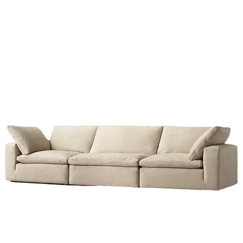 American furniture imported leather cloud sofa, Italian modern simple villa combination sofa Nordic light luxury