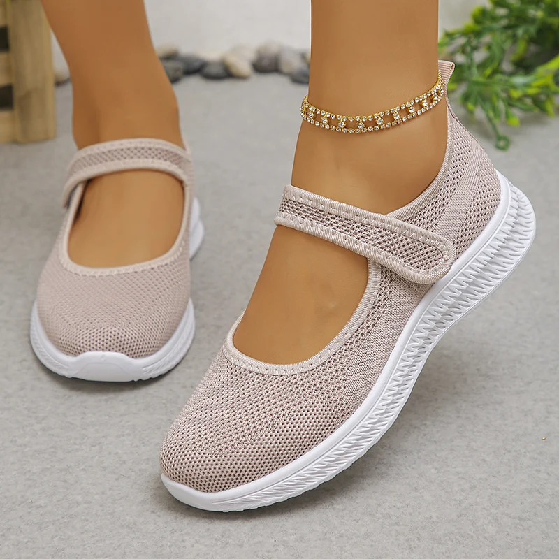 

Zoki Casual Breathable Flat Shoes Women Spring Summer Hook Loop Thick Sole Sneakers Woman Comfy Anti Slip Walking Shoes Female