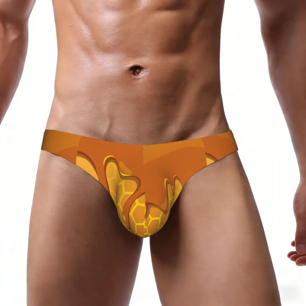 Men's Panties Man Briefs Melting Honey On Honeycomb Texture Sexy Underwear Male Bikini Underpants