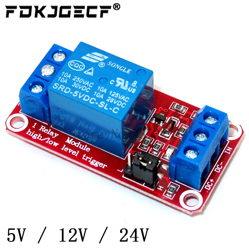 5V 12V 24V One 1 Channel Relay Module Board Shield with optocoupler Support High and Low Level Trigger