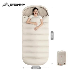 BISINNA Large Camping Sleeping bag lightweight 3 season Loose Widen Huge bag long size with Liner for Adult Hike fishing 캠핑