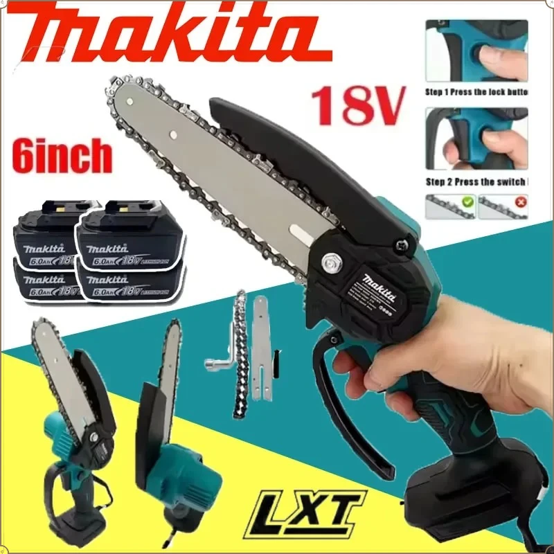 

Электрическая цепная пила Makita 6 дюймов для распиловки древесины, портативная ручная пила для сада и обрезки деревьев, электроинструмент