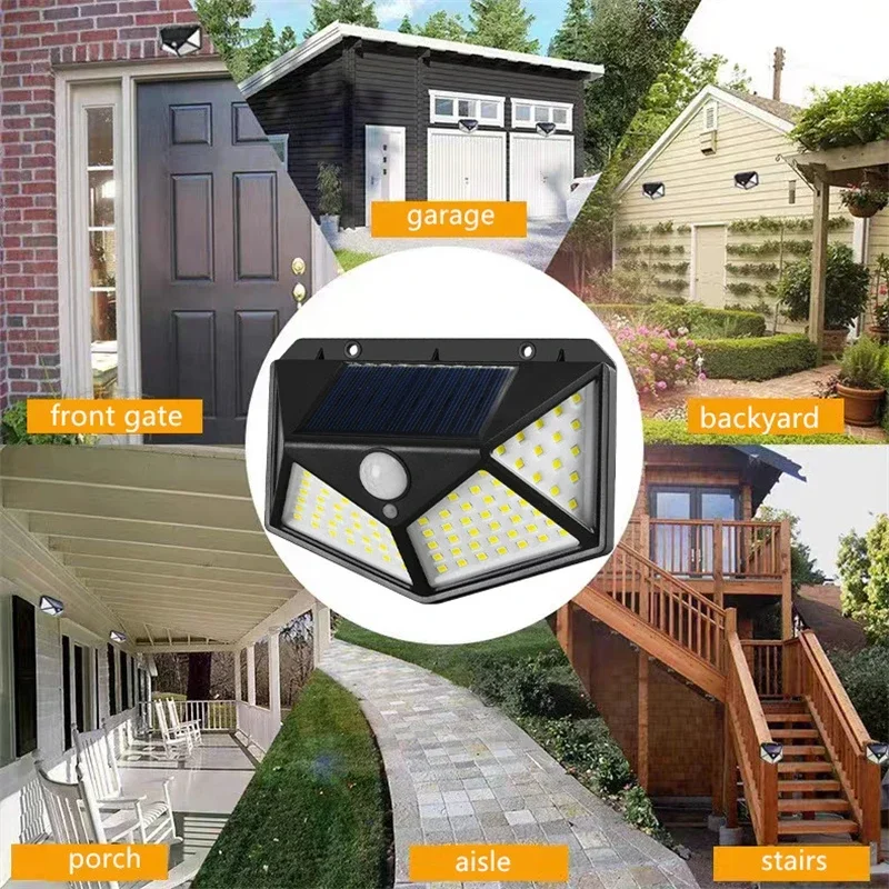 Multifunctional Solar Lamp Outdoor Garden Decoration Solar LED Light Waterproof Sunlight Powered Spotlight with Motion Sensor