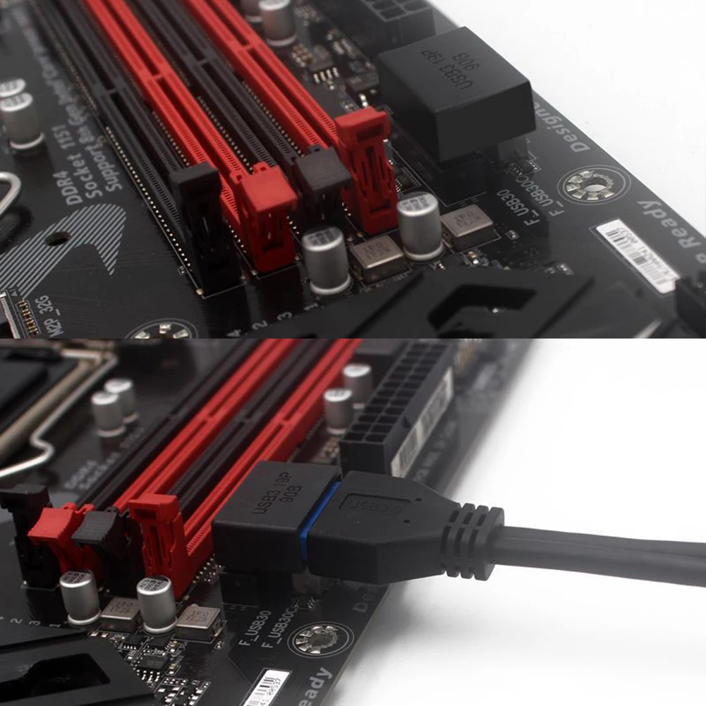 USB 3.0 19P 20P Connector 90 Degree PC Motherboard Chassis Front Seat Converter USB3.0 High Speed Signal Lossless Transmission