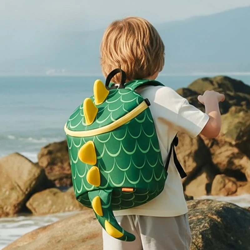 zaino-a-forma-di-dinosauro-verde-per-bambini-zainetto-da-scuola-per-l'asilo-con-unicorno-carino-zaino-con-guinzaglio-leggero-mochila-escolar