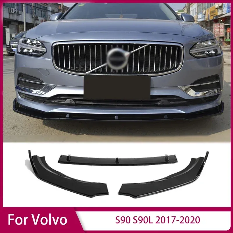 

Front Lip Chin Bumper Splitter for Volvo S90 S90L 2017-2020 Body Kits Bumper Lip Deflector Lips Front Bumper Protection Black