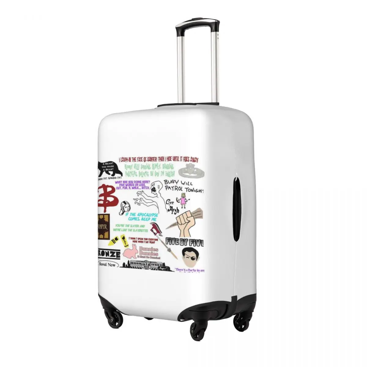 

Buffy The Vampire Slayer Collage Suitcase Cover Protection Elastic Trip Luggage Protector Covers for 18-32 Inch