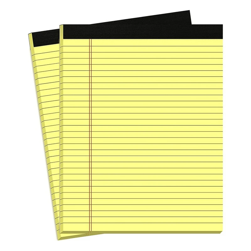 6 Pack Yellow Note Pads 8.5 X 11.75Inch Narrow Ruled Lined Writing Note Pads Yellow Paper Pads College Ruled Note Pad Well-Made