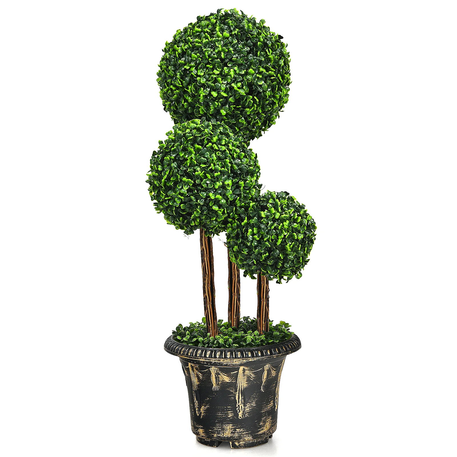 Art plant 90cm artificial green plants with realistic leaves, artificial tree with pot, decoration plant room plant ball tree