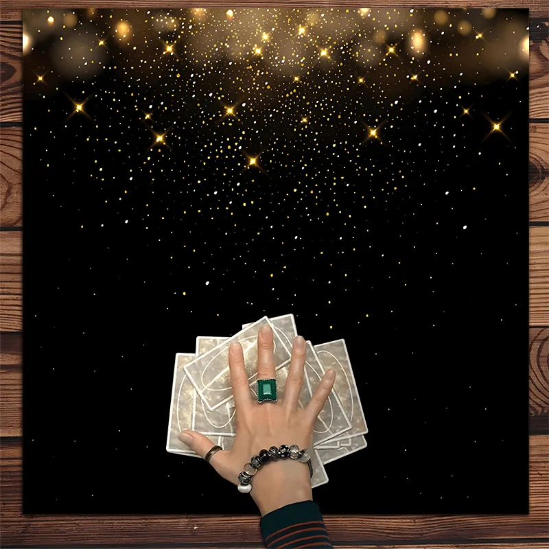 Goldener Sternenstrahl Himmelsaltartuch Tarot-Lese-Tuch Hexen-Stil Tischdecke Wandbehang Heimdekoration Feiertagsdeko