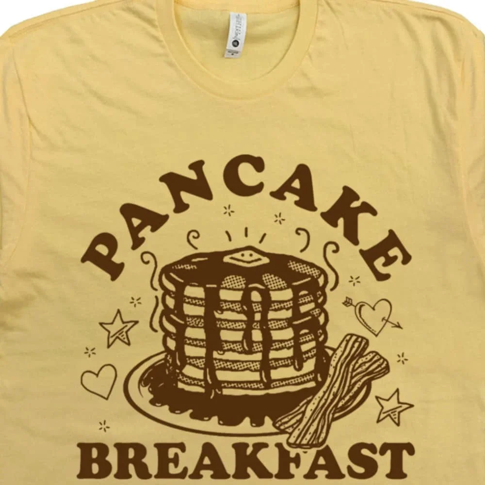 Pancakes T Shirt Pancake Breakfast Brunch Waffle Bacon House Retro Club And Eggs