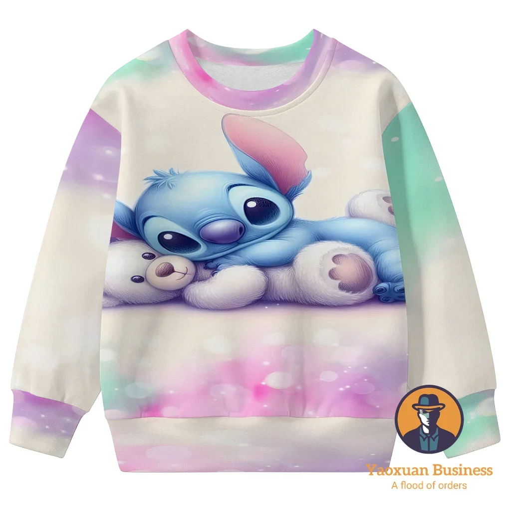 

Lilo&Stitch 2025 3D Crew Neck Sweatshirt Summer Kids Teens Boys Girls Cartoon Print New Trendy Hot Selling Best Fashion