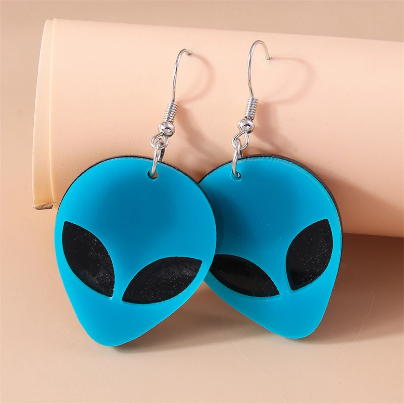 Cartoon-Alien-Tropfenohrringe für Frauen, lustige geometrische baumelnde Ohrringe für Mädchen, Party, Urlaub, Schmuck, Geschenke – Detail 7