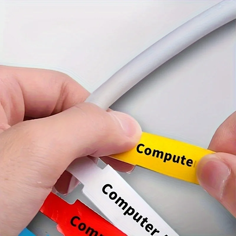 6/12シート、マルチカラーケーブルラベル |   データケーブルタイ、手書きおよびレーザープリンターと互換性があり、効率的なケーブル管理が可能