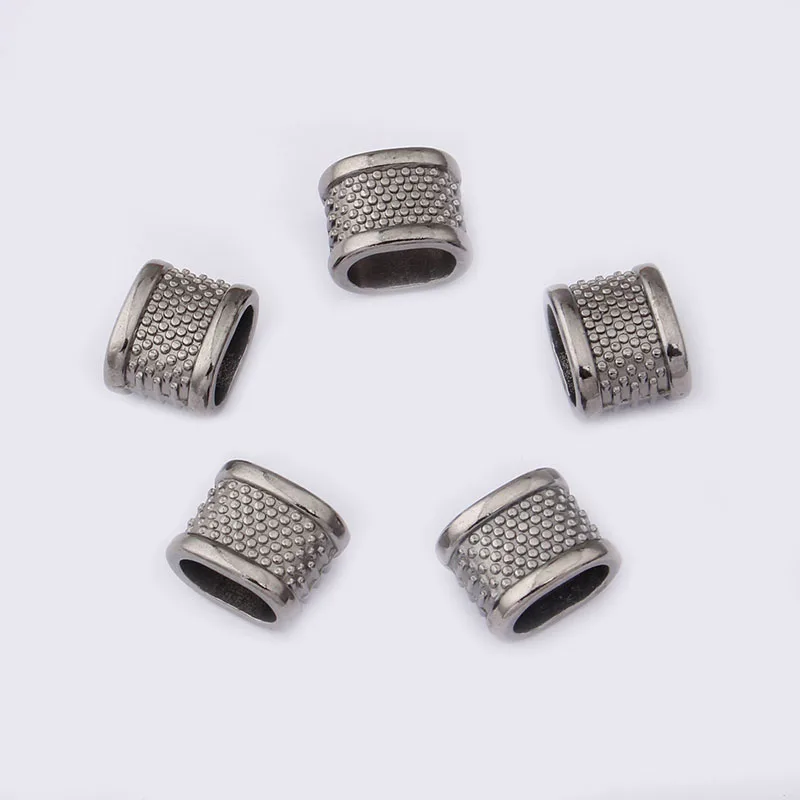 10Pcs Gun Black Color Flat Slide Spacer Beads 11x7mm Hole Beads For Flat Leather Cord Bracelet Necklace DIY Jewelry Making