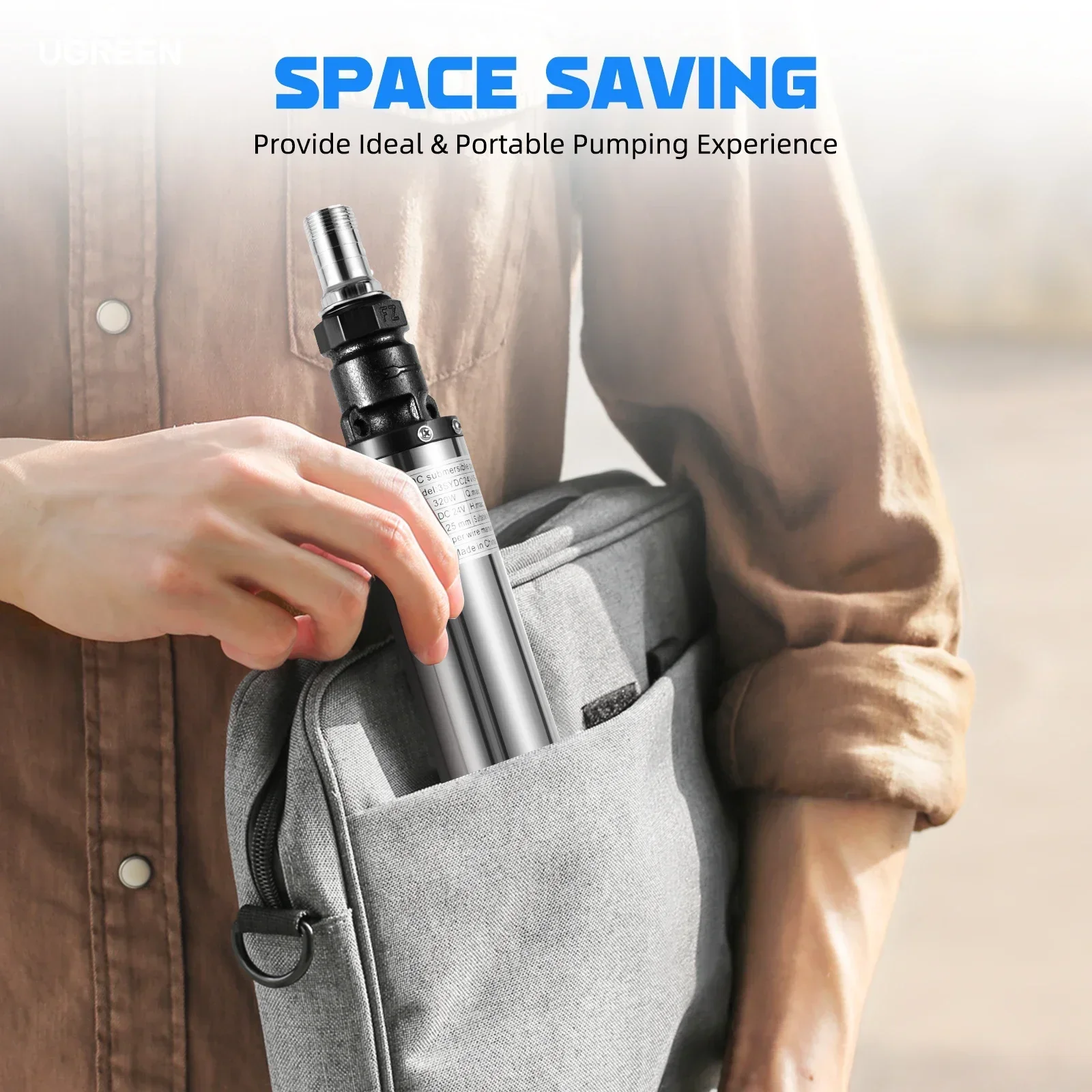 Electric Solar Powered Water Pump, 320W Deep Well Submersible Pump, Farm Ranch Irrigation Submersible Bore Hole Deep Well Pump