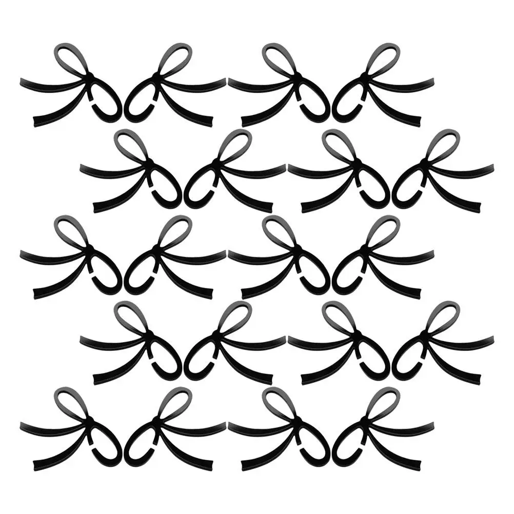 25 etiquetas acrílicas negras con forma de lazo para vasos de vino, reutilizables, elegantes, ideales para fiestas, cumpleaños y bodas, decoración para vasos.